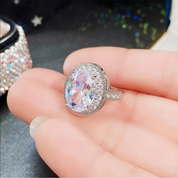 New Fashion 925 Silver Women Wedding Diamond Ring - Picture 2 of 3